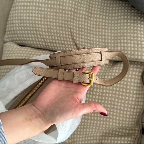 Prada Beige Vitello Phenix Leather Double Zip Crossbody Bag - Picture 9 of 10